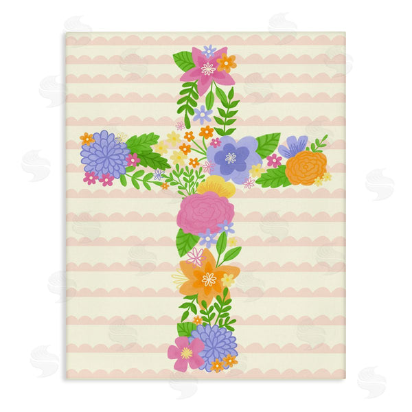 stupell industries Taylor Shannon Designs | Floral Cross Religious Symbol Wall Art