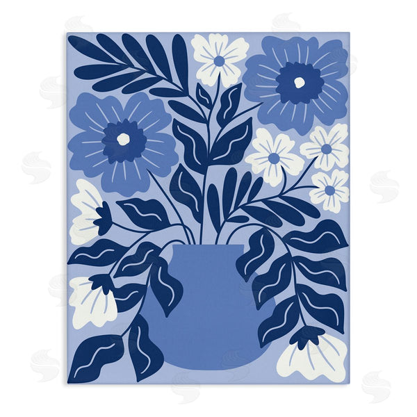 stupell industries Taylor Shannon Designs | Funky Blue Florals Wall Art