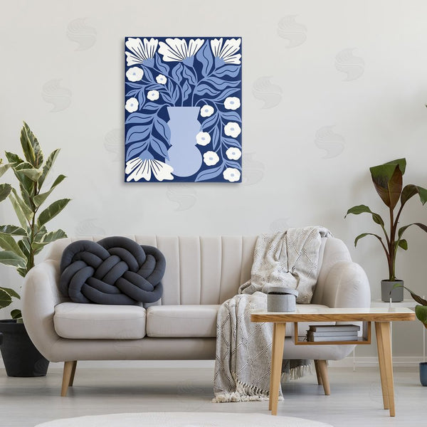 Stupell Industries Taylor Shannon Designs | Funky Blue Flower Vase Wall Art