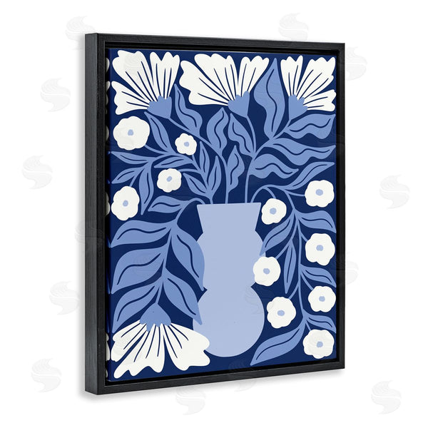 Stupell Industries Taylor Shannon Designs | Funky Blue Flower Vase Wall Art