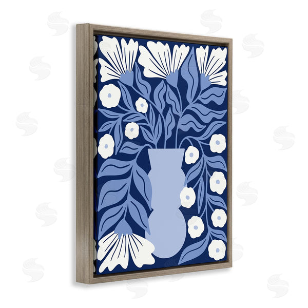 Stupell Industries Taylor Shannon Designs | Funky Blue Flower Vase Wall Art