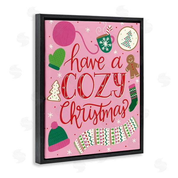 Stupell Industries Taylor Shannon Designs | Have A Cozy Christmas Festive Phrase Gingerbread Scarf Wall Art