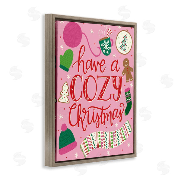 Stupell Industries Taylor Shannon Designs | Have A Cozy Christmas Festive Phrase Gingerbread Scarf Wall Art
