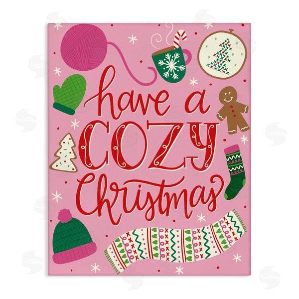 stupell industries Taylor Shannon Designs | Have A Cozy Christmas Festive Phrase Gingerbread Scarf Wall Art