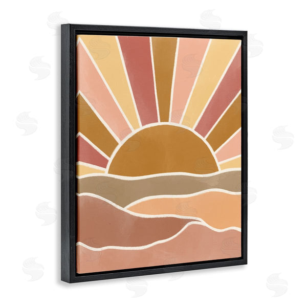 Stupell Industries Taylor Shannon Designs | Hilly Sunrise Beams Boho Landscape Geometric Pattern Wall Art