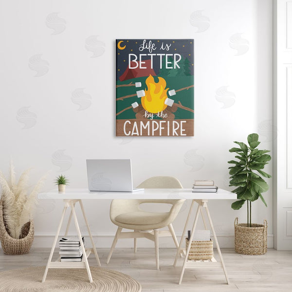 Stupell Industries Taylor Shannon Designs | Life's Better By Campfire Phrase Outdoor Summer Adventure Wall Art