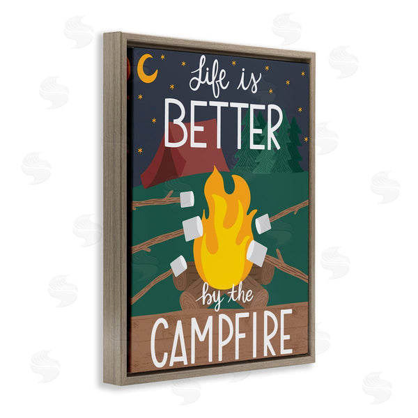 Stupell Industries Taylor Shannon Designs | Life's Better By Campfire Phrase Outdoor Summer Adventure Wall Art