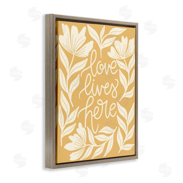Stupell Industries Taylor Shannon Designs | Love Lives Here Yellow Florals Wall Art
