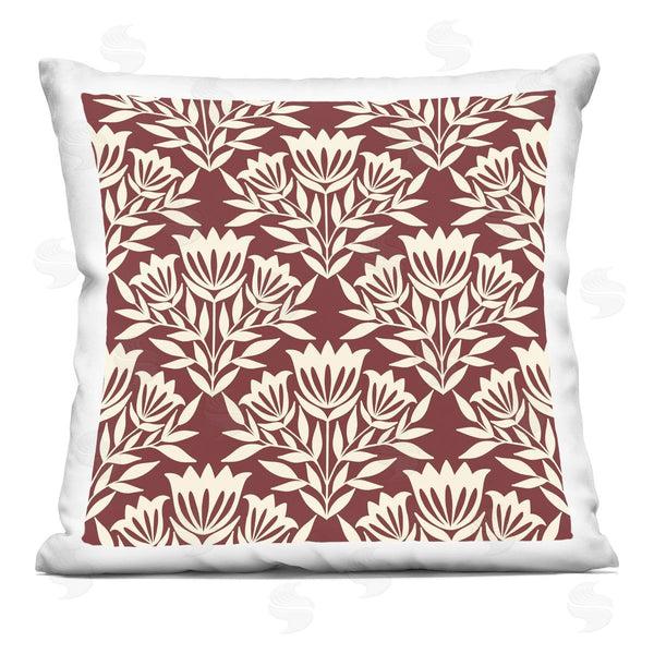 stupell industries Taylor Shannon Designs | Maroon Flower Arrangement Printed Throw Pillow