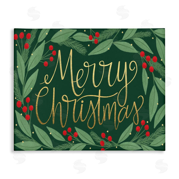 stupell industries Taylor Shannon Designs | Merry Christmas Festive Sentiment Chic Holiday Holly Wall Art
