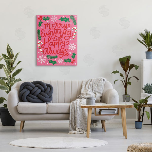 Stupell Industries Taylor Shannon Designs | Merry Everything And Happy Always Phrase Candy Cane Wall Art