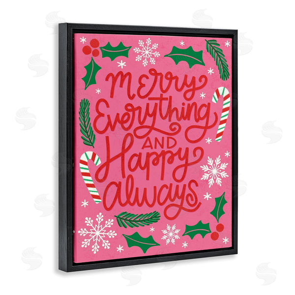 Stupell Industries Taylor Shannon Designs | Merry Everything And Happy Always Phrase Candy Cane Wall Art