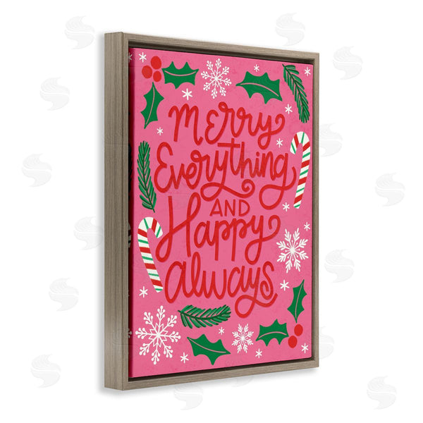Stupell Industries Taylor Shannon Designs | Merry Everything And Happy Always Phrase Candy Cane Wall Art