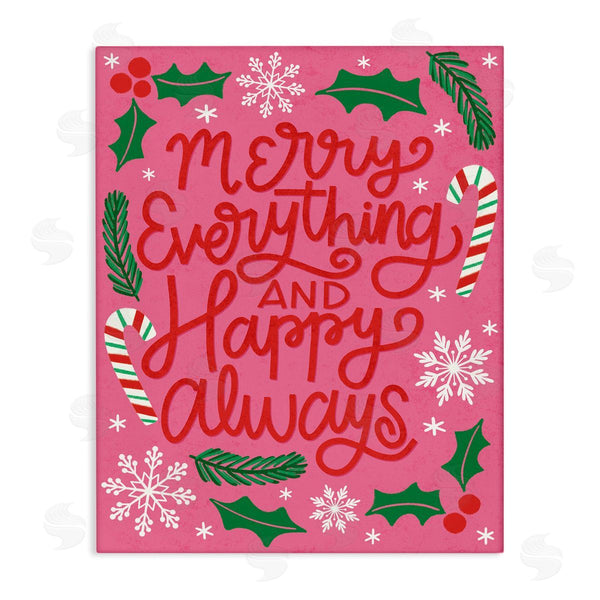 stupell industries Taylor Shannon Designs | Merry Everything and Happy Always Phrase Candy Cane Wall Art