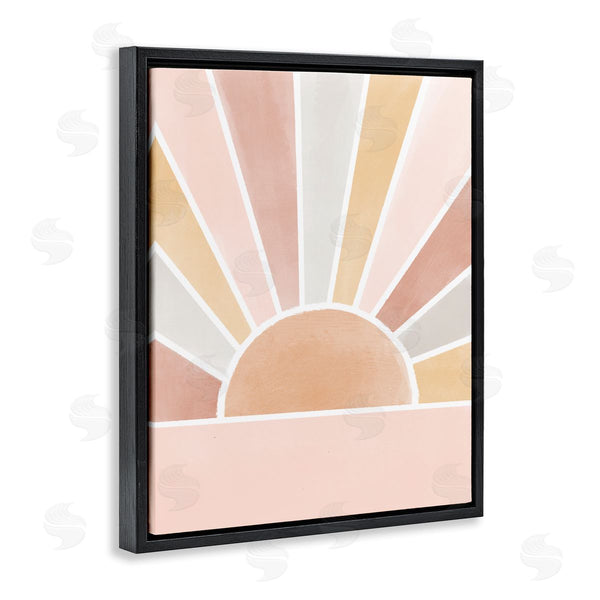 Stupell Industries Taylor Shannon Designs | Pink Tone Horizon Striped Sun Ray Landscape Wall Art