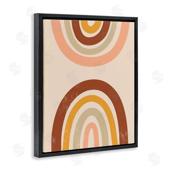 Stupell Industries Taylor Shannon Designs | Polarized Twin Rainbows Distressed Clay Inspired Stripes Wall Art