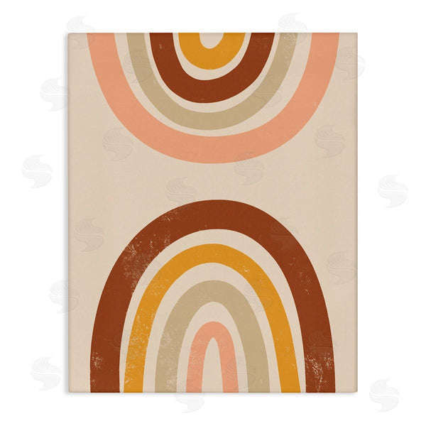 stupell industries Taylor Shannon Designs | Polarized Twin Rainbows Distressed Clay Inspired Stripes Wall Art