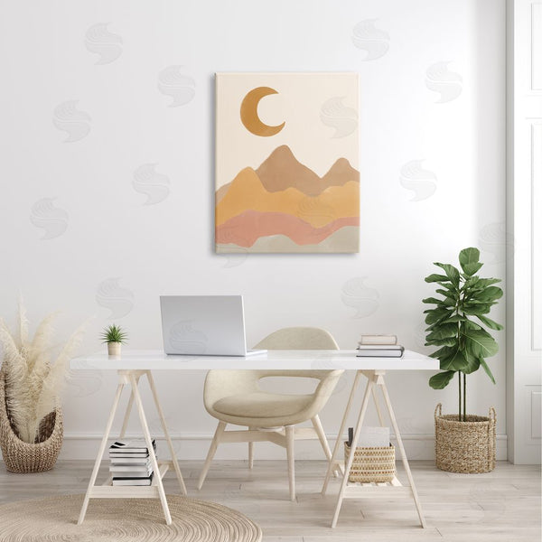Stupell Industries Taylor Shannon Designs | Quiet Grainy Sahara Terrains Crescent Moon Sky Wall Art