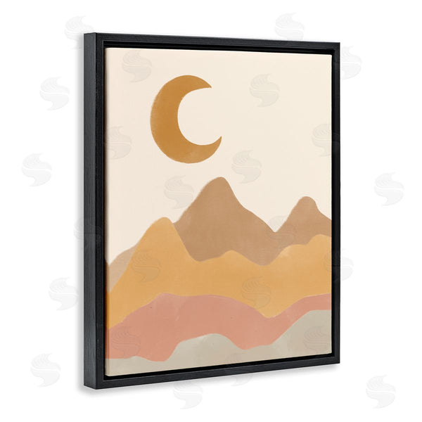 Stupell Industries Taylor Shannon Designs | Quiet Grainy Sahara Terrains Crescent Moon Sky Wall Art