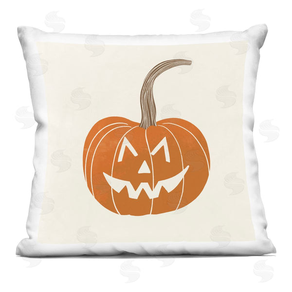 stupell industries Taylor Shannon Designs | Smiling Halloween Jack-o-Lantern Printed Throw Pillow