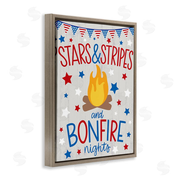 Stupell Industries Taylor Shannon Designs | Stars Stripes And Bonfire Phrase Nights Americana Pride Wall Art