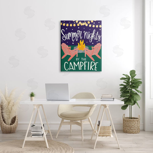 Stupell Industries Taylor Shannon Designs | Summer Nights By Campfire Phrase Starry Backyard Sky Wall Art