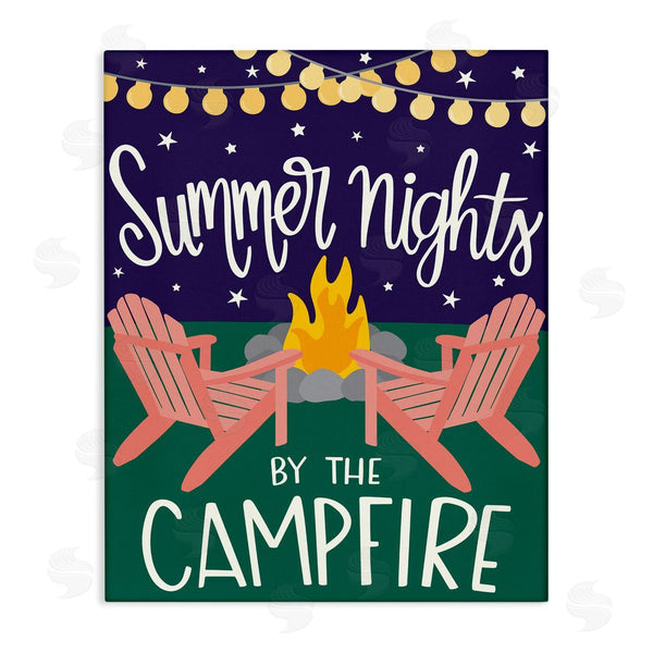 stupell industries Taylor Shannon Designs | Summer Nights by Campfire Phrase Starry Backyard Sky Wall Art