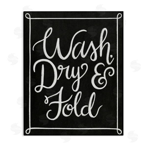stupell industries Taylor Shannon Designs | Wash Dry & Fold Curved Loop Border Black White Wall Art