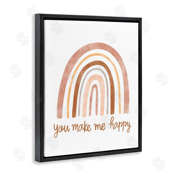 Stupell Industries Taylor Shannon Designs | You Make Me Happy Rainbow Neutral Tones Wall Art