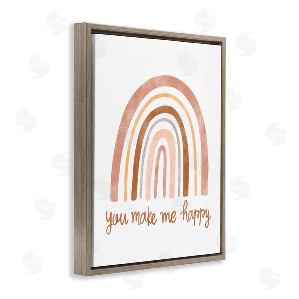 Stupell Industries Taylor Shannon Designs | You Make Me Happy Rainbow Neutral Tones Wall Art