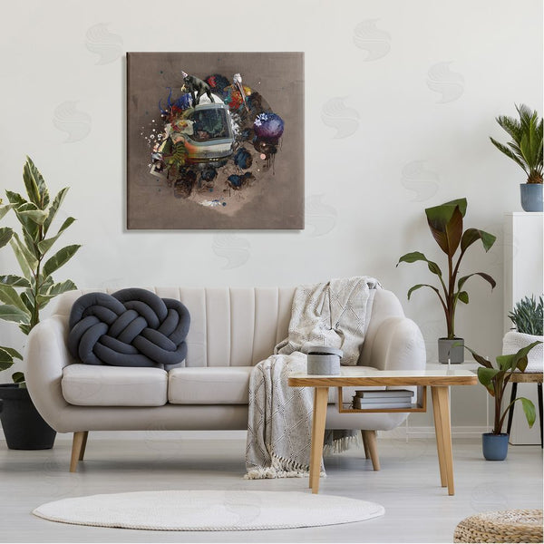 Stupell Industries Teis Albers | Layered Street Style Collage Monkey Miscellaneous Wildlife Wall Art
