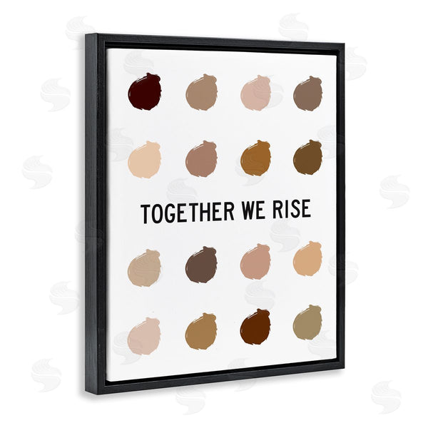 Stupell Industries Tenisha Proctor | Together We Rise Inspirational Phrase Neutral Tone Marks