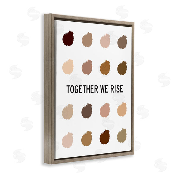 Stupell Industries Tenisha Proctor | Together We Rise Inspirational Phrase Neutral Tone Marks