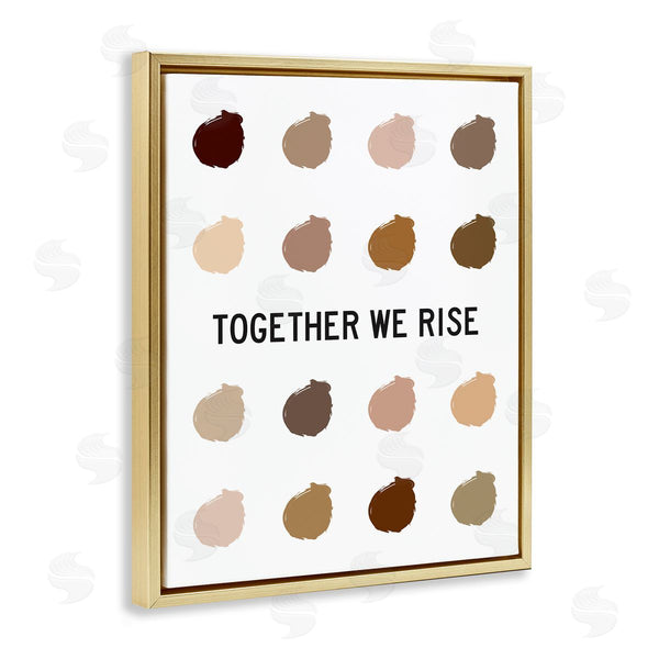 Stupell Industries Tenisha Proctor | Together We Rise Inspirational Phrase Neutral Tone Marks