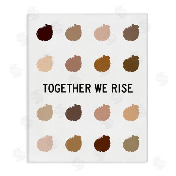 stupell industries Tenisha Proctor | Together We Rise Inspirational Phrase Neutral Tone Marks