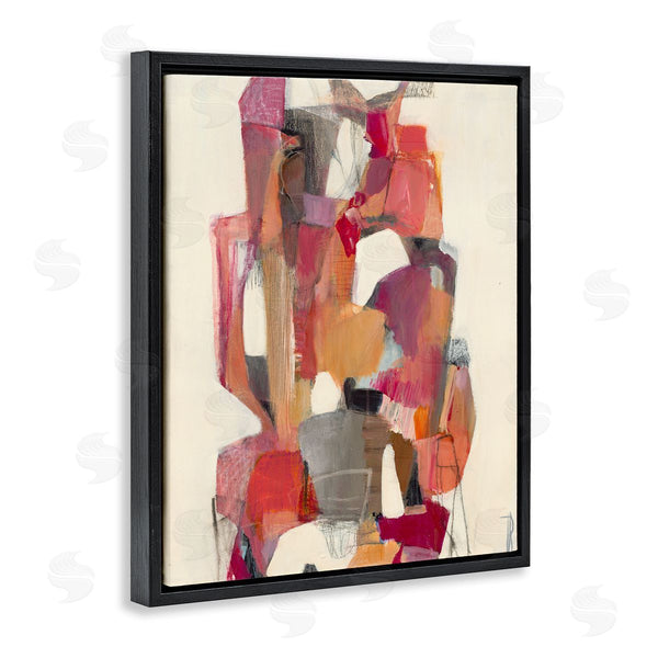 Stupell Industries Terri Burris | Centered Geometric Shapes Abstract Red Orange Wall Art