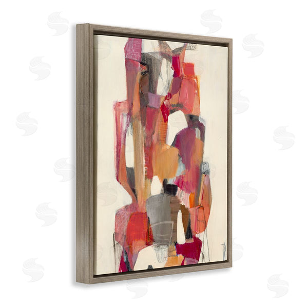 Stupell Industries Terri Burris | Centered Geometric Shapes Abstract Red Orange Wall Art