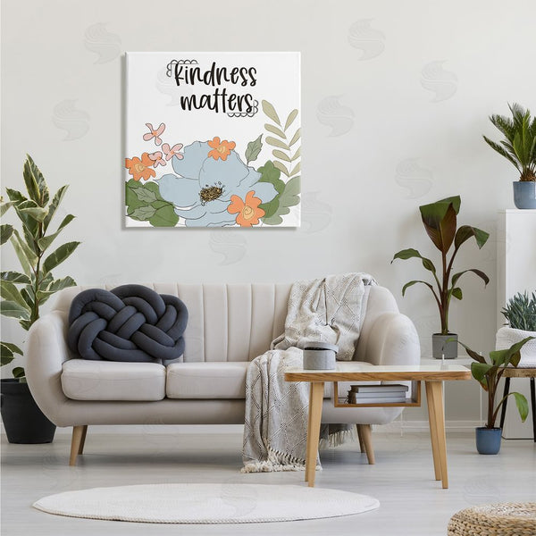 Stupell Industries Terri Conrad | Kindness Matters Sentiment Floral Bouquet Green Leaves Wall Art