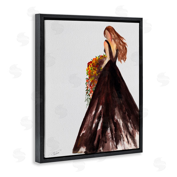 Stupell Industries Texturetones | Ballgown Woman With Flowers Wall Art