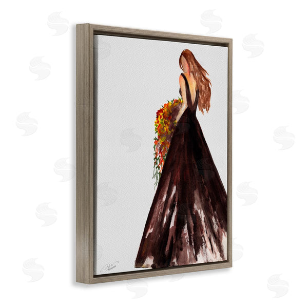 Stupell Industries Texturetones | Ballgown Woman With Flowers Wall Art