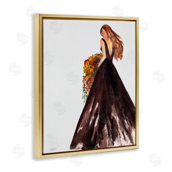Stupell Industries Texturetones | Ballgown Woman With Flowers Wall Art