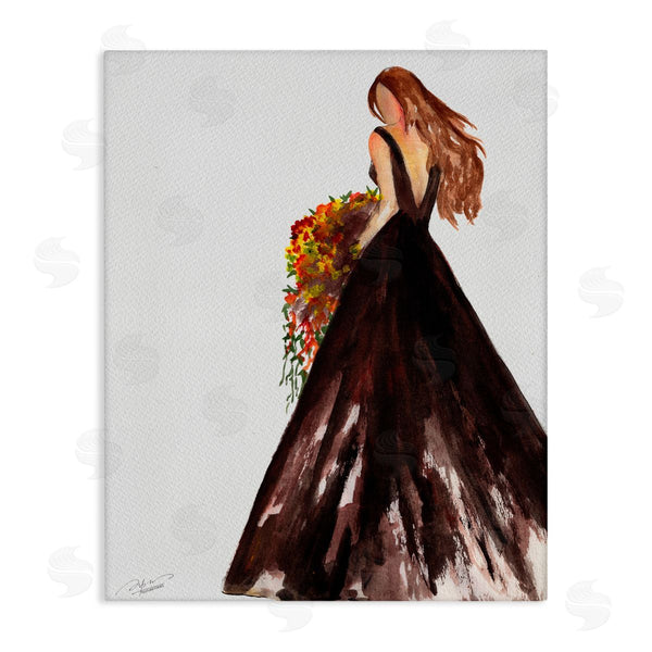 stupell industries Texturetones | Ballgown Woman with Flowers Wall Art