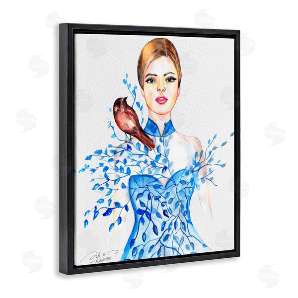 Stupell Industries Texturetones | Bird Perched On Woman's Shoulder Wall Art
