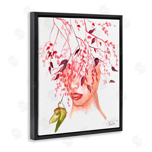 Stupell Industries Texturetones | Leaves Over Face Portrait
