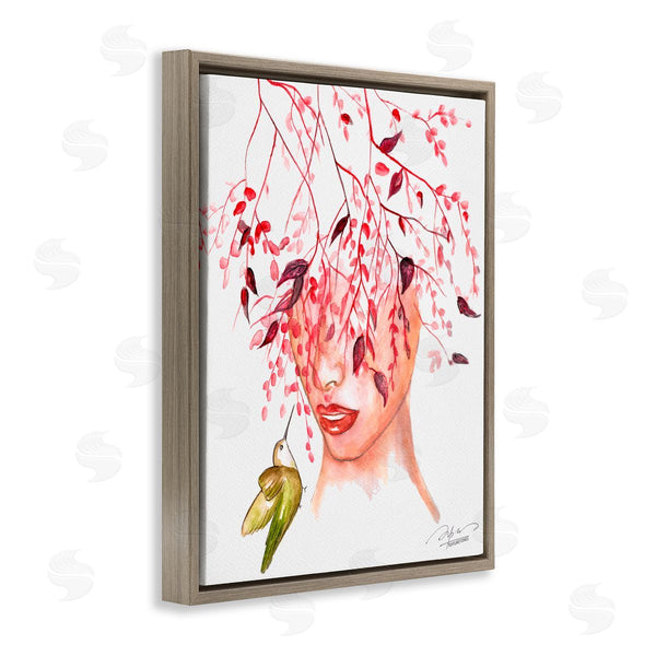 Stupell Industries Texturetones | Leaves Over Face Portrait