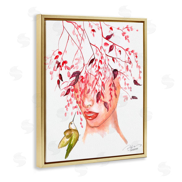 Stupell Industries Texturetones | Leaves Over Face Portrait
