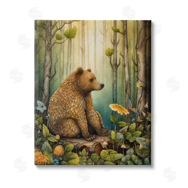 stupell industries The Dutch Lady | Bear in Magical Forest Wall Art