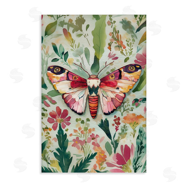 stupell industries The Dutch Lady | Butterfly over Abstract Flowers