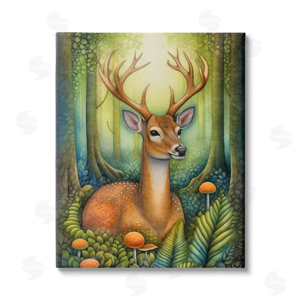stupell industries The Dutch Lady | Deer with Nature Mushrooms Wall Art