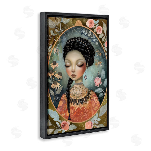 Stupell Industries The Dutch Lady | Floral Edged Portrait Of Woman